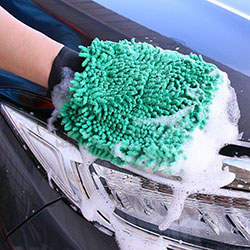 CARBUFF 洗車雪絨手套/綠色 MH-8337-1