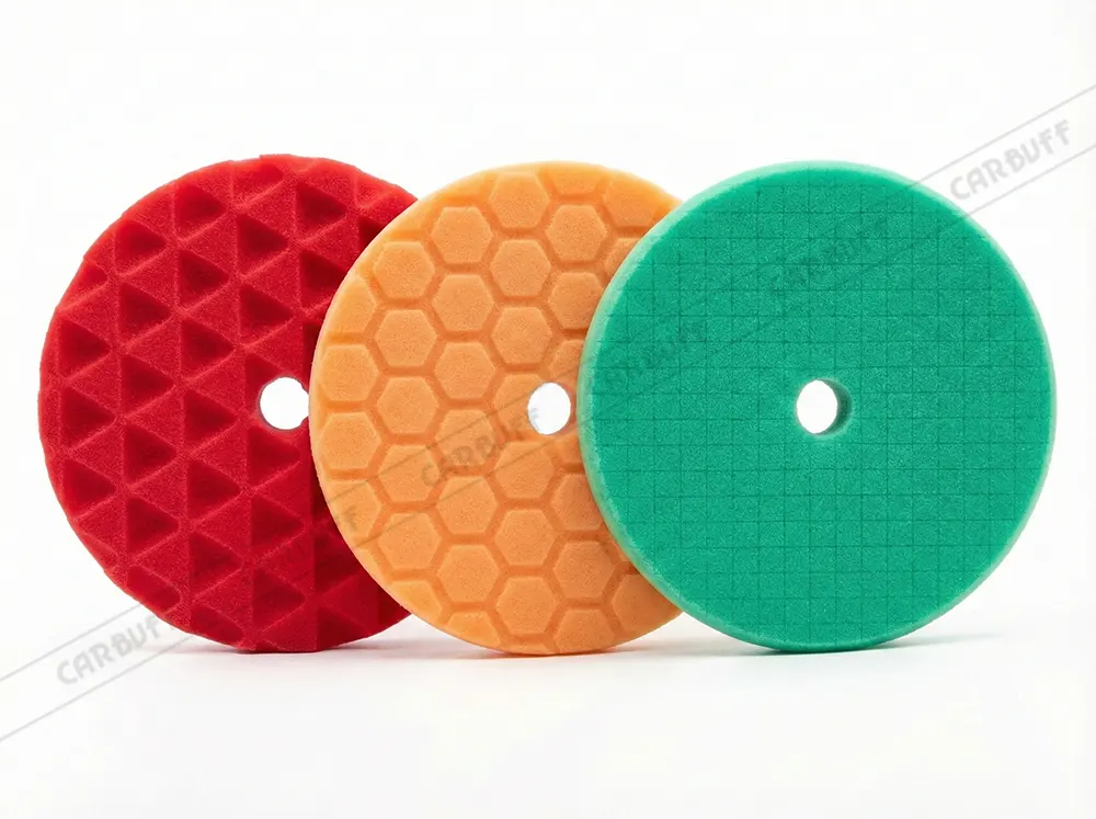 拋光海綿表面紋路差異示意圖